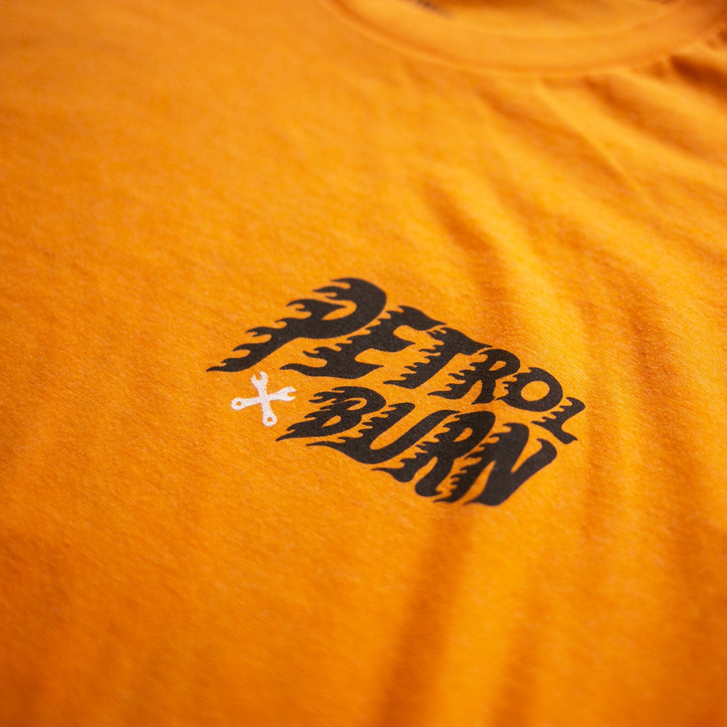 petrol burn logo tshirt orange