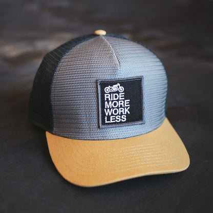 ride more work less petrol burn mesh moto lifestyle hat