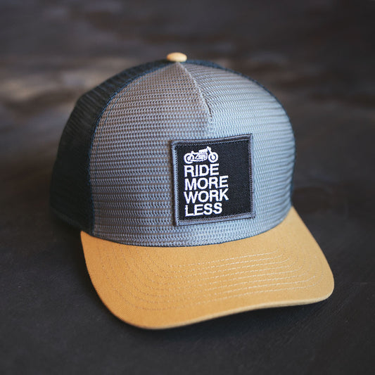 ride more work less petrol burn mesh moto lifestyle hat