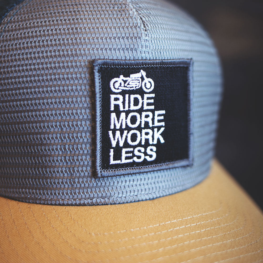 ride more work less moto inspired patch