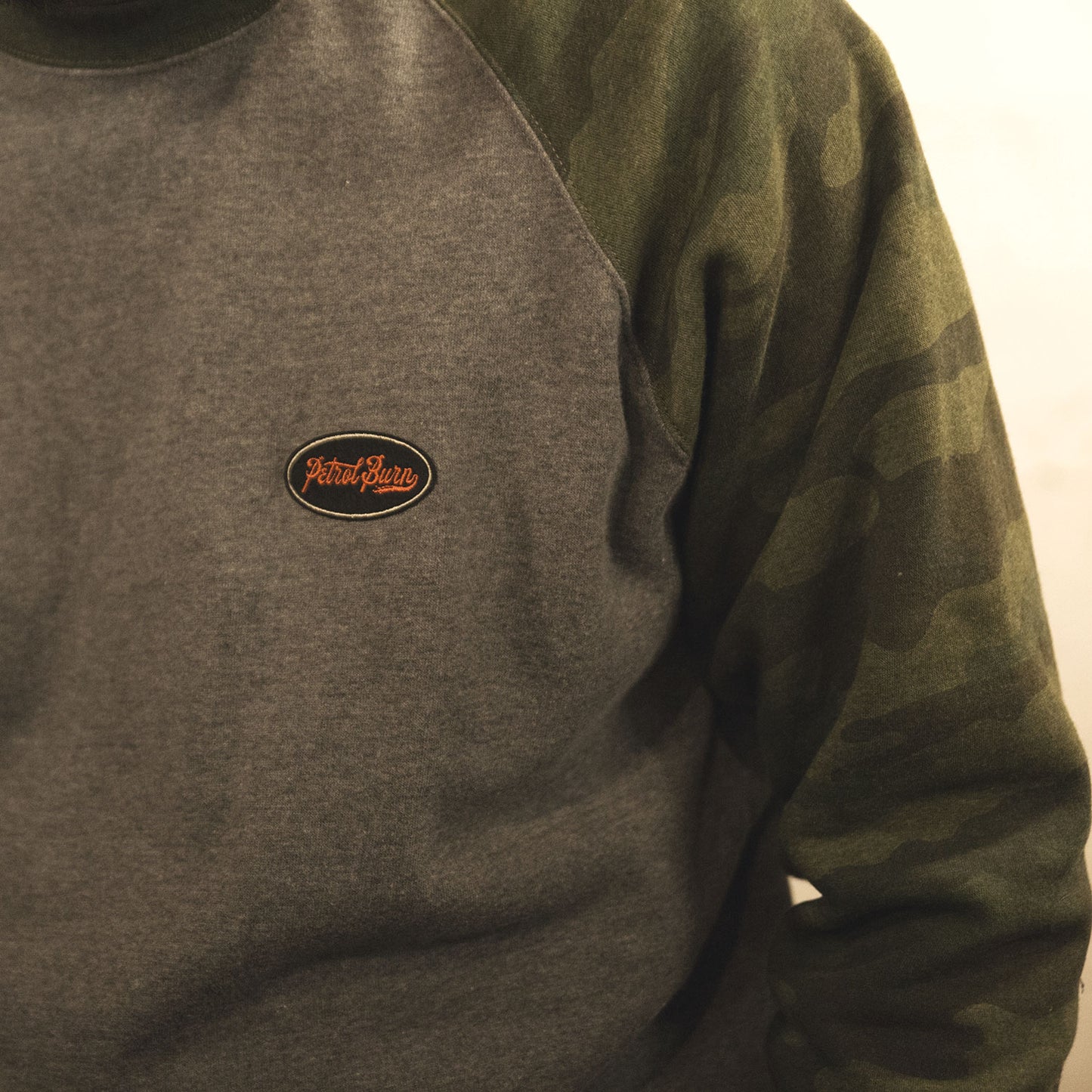 Retro Oval Camo Raglan Crew