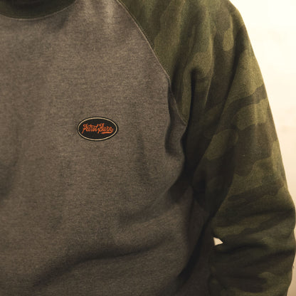 Retro Oval Camo Raglan Crew