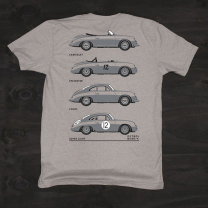 air-cooled classic porsche 356 outlaw models tshirt