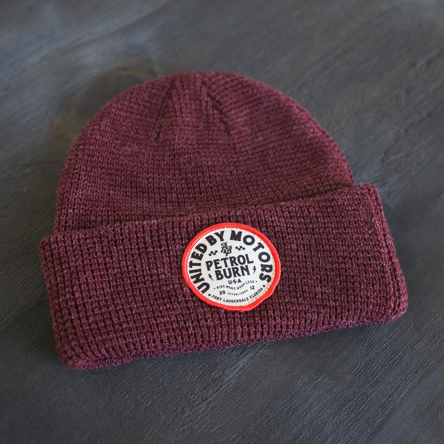 United By Motors Waffle Knit Burgundy