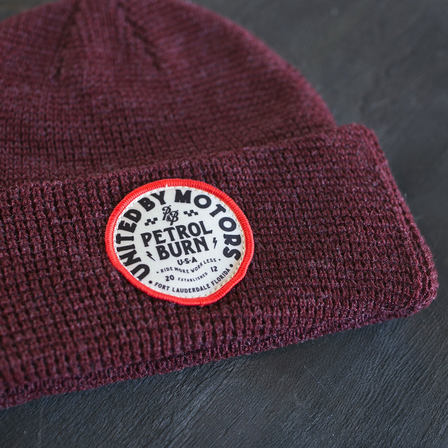 United By Motors Waffle Knit Burgundy