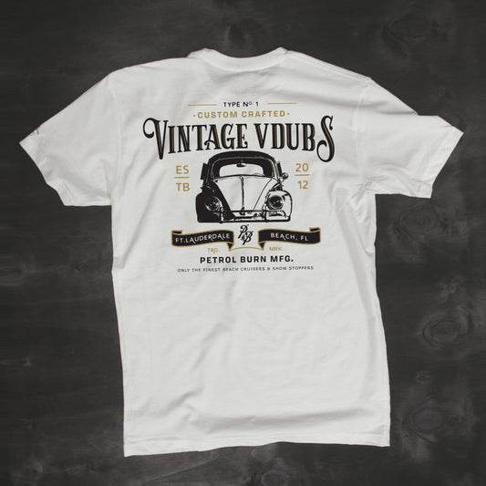 vintage vdub vw volkswagen beetle bug type-1 tshirt